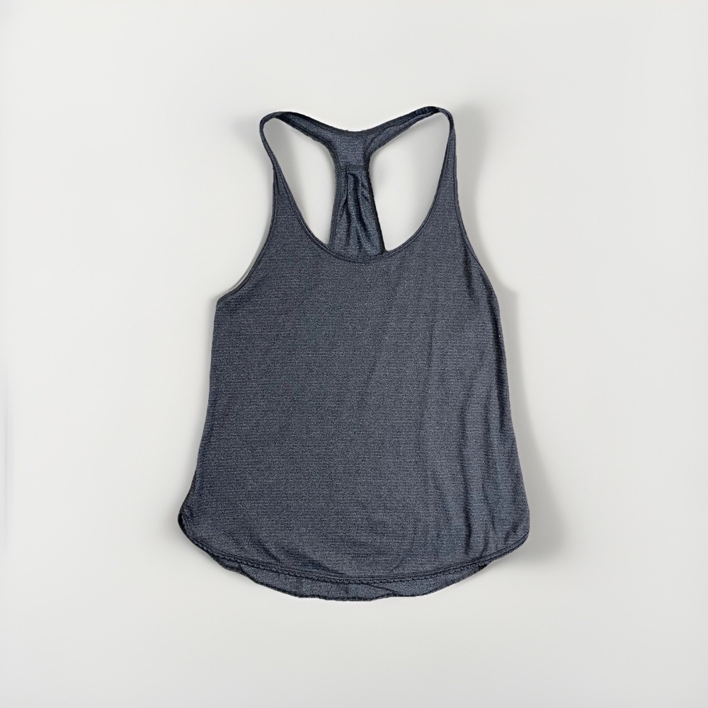 lululemon Singlet Racerback Tank Top 4 Black Scalloped Edges